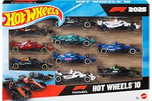 Hot Wheels Formula 1 2025 10-Pack | Set of 10 1:64 Scale Die-Cast Toy Racecars Representing Each F1 Racing Team, Authentic Details for Play or Display