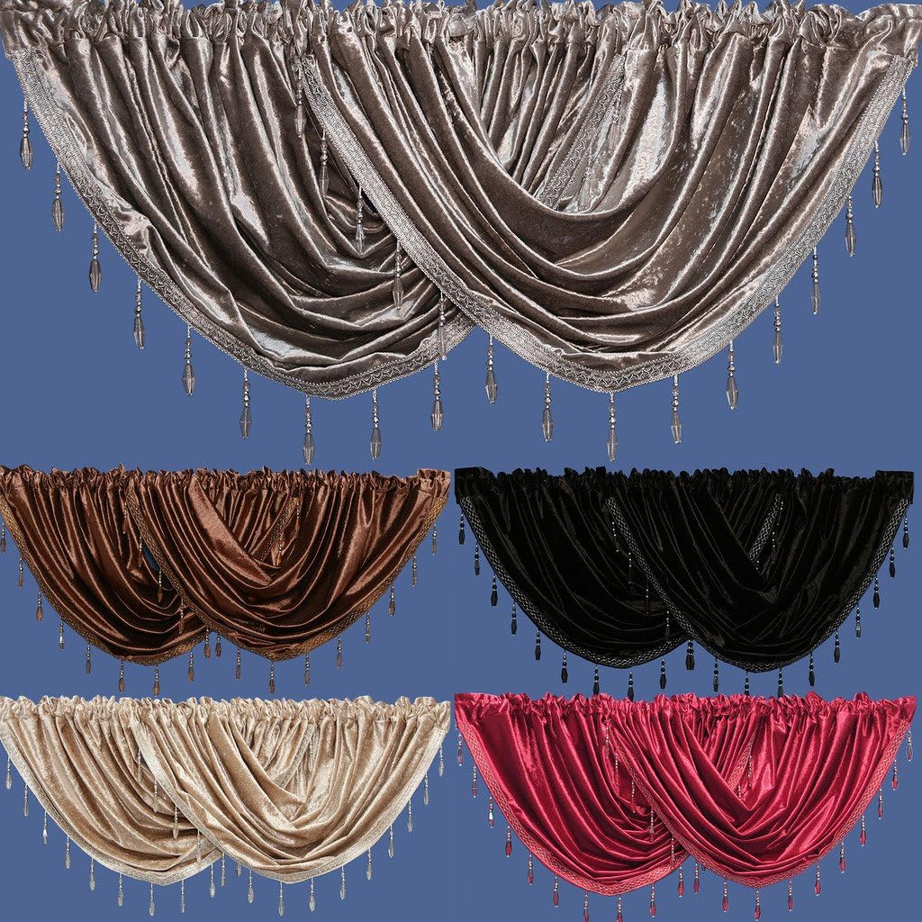 John Aird Velvet Crystal Beaded Curtain Swag (Red) Amazon.co.uk