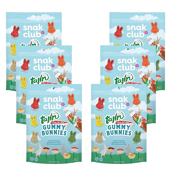 SNAK CLUB TAJIN GUMMY BUNNIES, ASSORTED FRUIT CANDY...