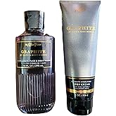 Bath & Body Works Men's Graphite Ultimate Hydration Body Cream and 3-in-1 Face, Hair, Body Gel Wash 2 Piece Set