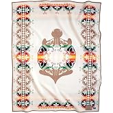 Pendleton The Legendary Collection Jacquard Robe Blanket, 64" x 80" | Wool Cotton, Wool Felt Binding, Throw Blanket, Reversible, Breathable, Napped - Creation Turtle
