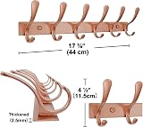 SKOLOO Coat Rack Wall Mounted 6 Hooks Pack of 2 Matte Rose Gold Stainless Steel view 5