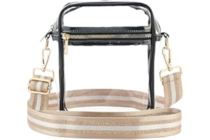 WEIMZC Clear Crossbody Bag Stadium Approved,Adjustable Shoulder Strap Clear Crossbody Purse for Concerts,Sports Events
