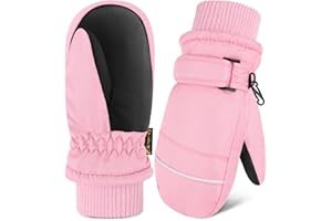 Wenouy Toddler Mittens Kids Snow Ski Mitten Baby Fleece Warm Waterproof Windproof Gloves for Boys Girls