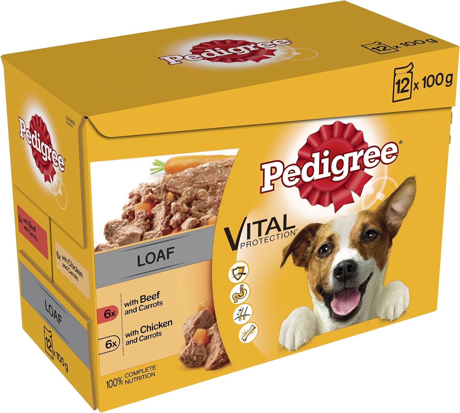 Pedigree Vital Protection Wet Dog Food Pouches in Loaf with Beef and