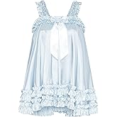 Satini Lingerie Satin Sissy Ruffle Hem Frilly Babydoll Dress Negligee Feminine Cosplay
