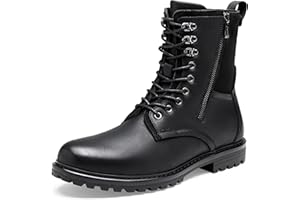 Jousen Boots for Men Leather Casual Dress Shoes Combat Boots Men