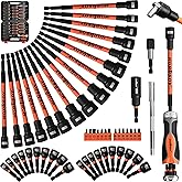 HORUSDY 59pcs Magnetic Nut Driver Set with 6-in-1 Ratcheting Screwdriver Handle, SAE & Metric 1/4 Inch Hex Shank Socket Set for Impact Drill with Quick-release Bit Holder and Extension Bar