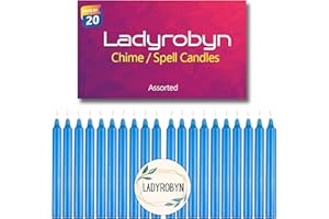 ladyrobyn Set of 20 Unscented Chime Spell Candles – Sky Blue, Stick Candles
