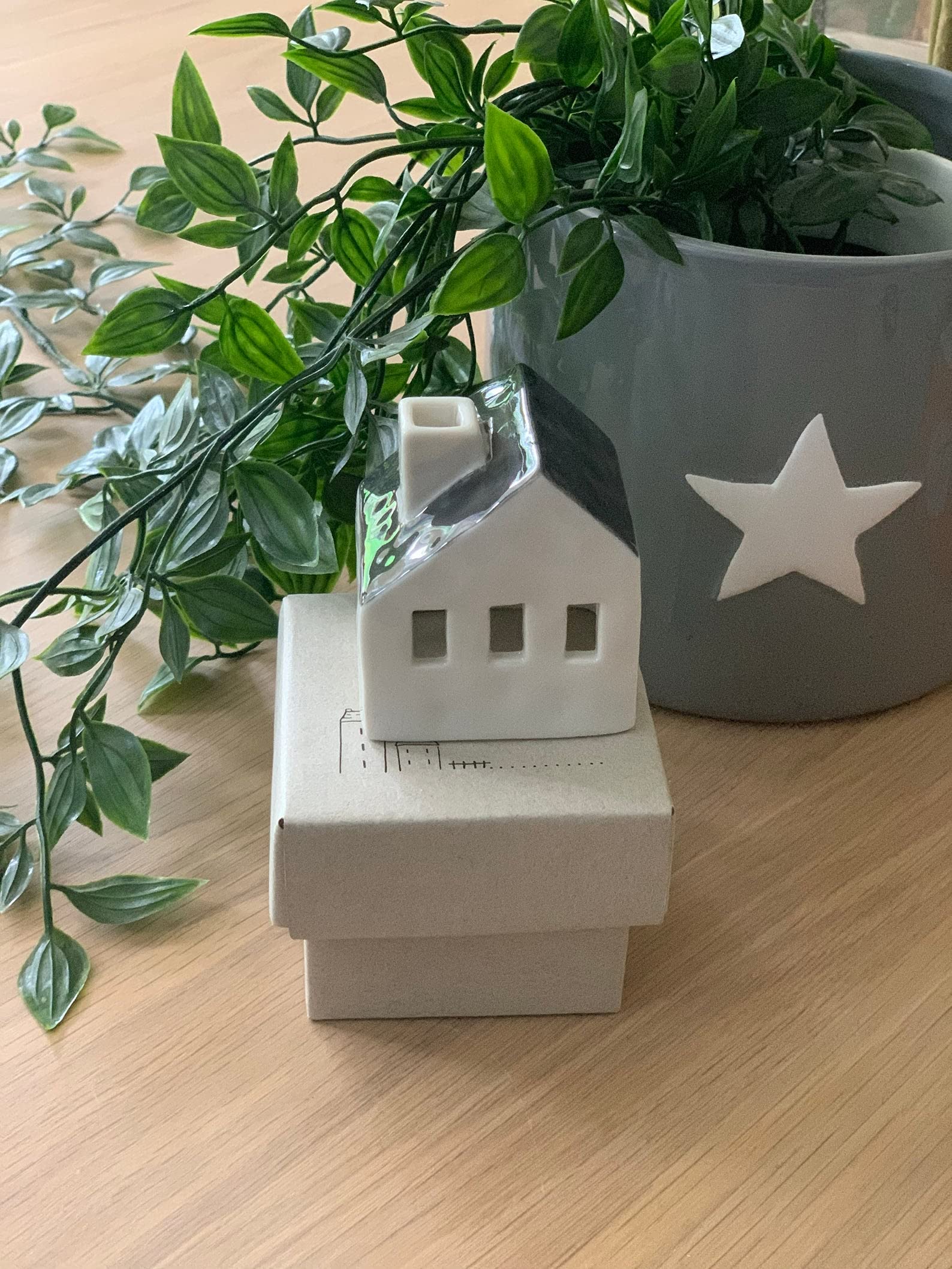 East of India: Porcelain Tea light Cover - House 1