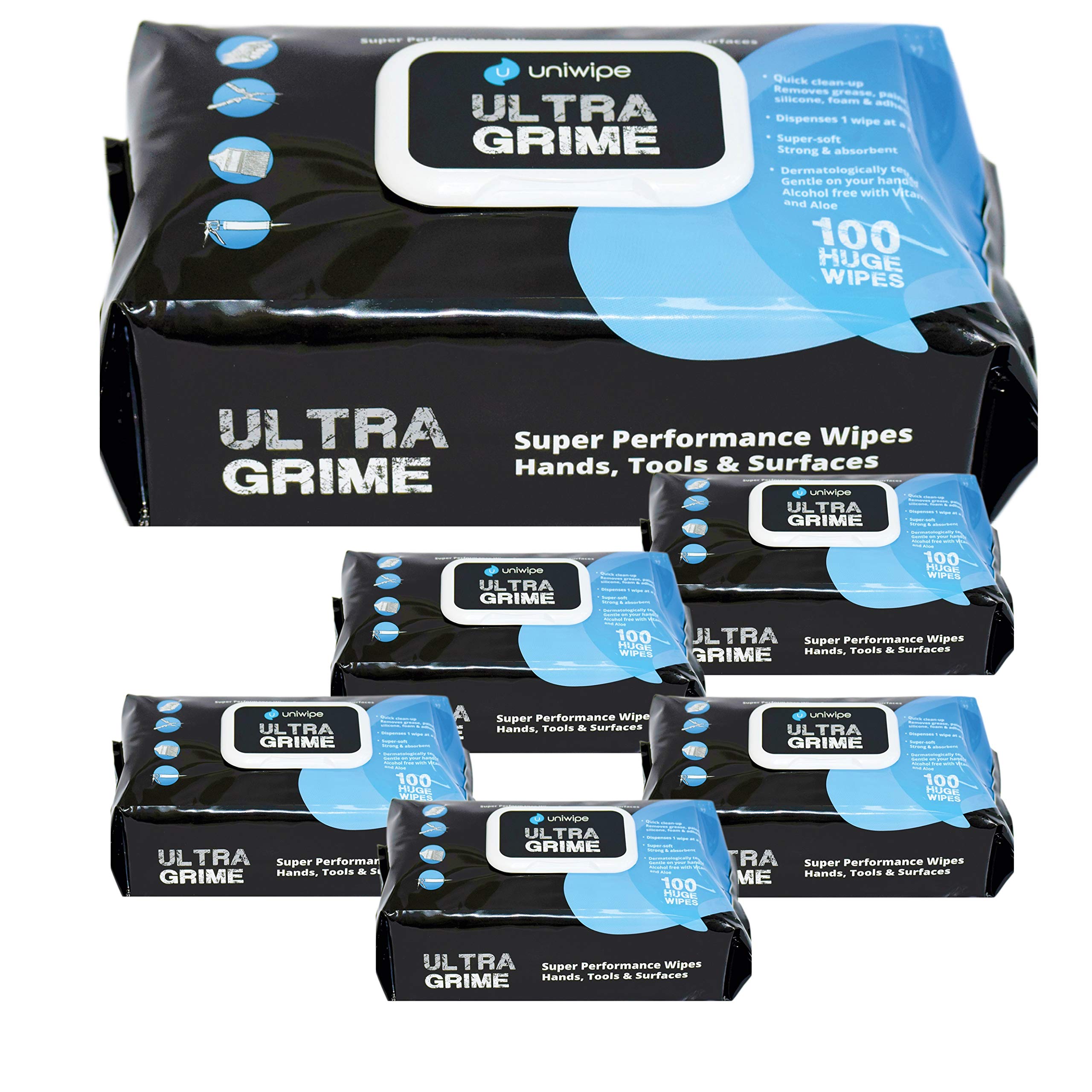 Uniwipe x6 Ultra Grime Ultragrime Industrial Multi-Purpose Cleaning Wipes X100