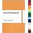 PAPERAGE Blank Journal Notebook, (Marigold), 160 Pages, Medium 5.6 inches x 8 inches - 100 GSM Thick Paper, Hardcover