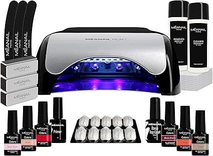 Lampara UV y LED 48W - Set Completo Secador de Uñas Gel Manicura y Pedicura - Kit Edition Ruby con 6 esmaltes semipermanentes para uñas - Cruelty ...