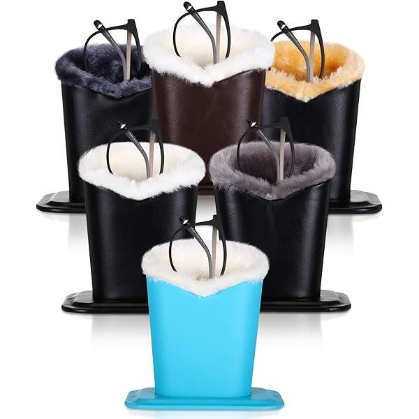 6 Pack Plush Lined Eyeglasses Holder Stand Leather Glasses Case Amazon.com: ZOOFOX 3 Pack Eyeglass Holder, PU Leather  main image 4