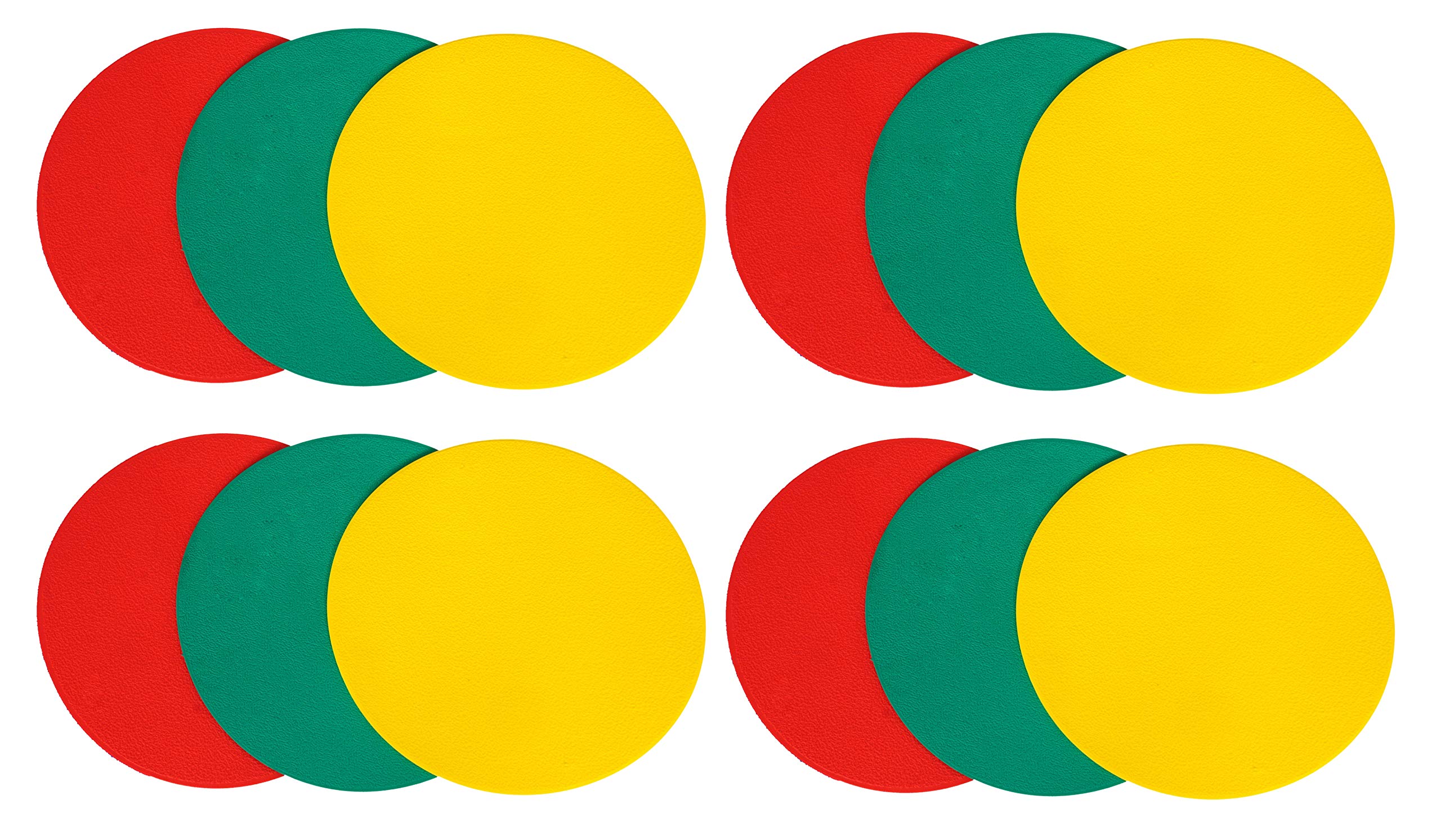 GSi 8" Round TPR Anti-Skid Spot Markers - Non-Toxic, Durable | Variety Pack with 4 Color Options and Alphabet, Number, Combo Variants