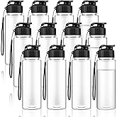 Olgaa 12 Pack Water Bottles Bulk 17 oz End of the Year Gifts for Students Kids from Teacher Reusable Leak Portable Plastic Sports Summer Drink Water Bottles with Handle Strap for Cycling Camping