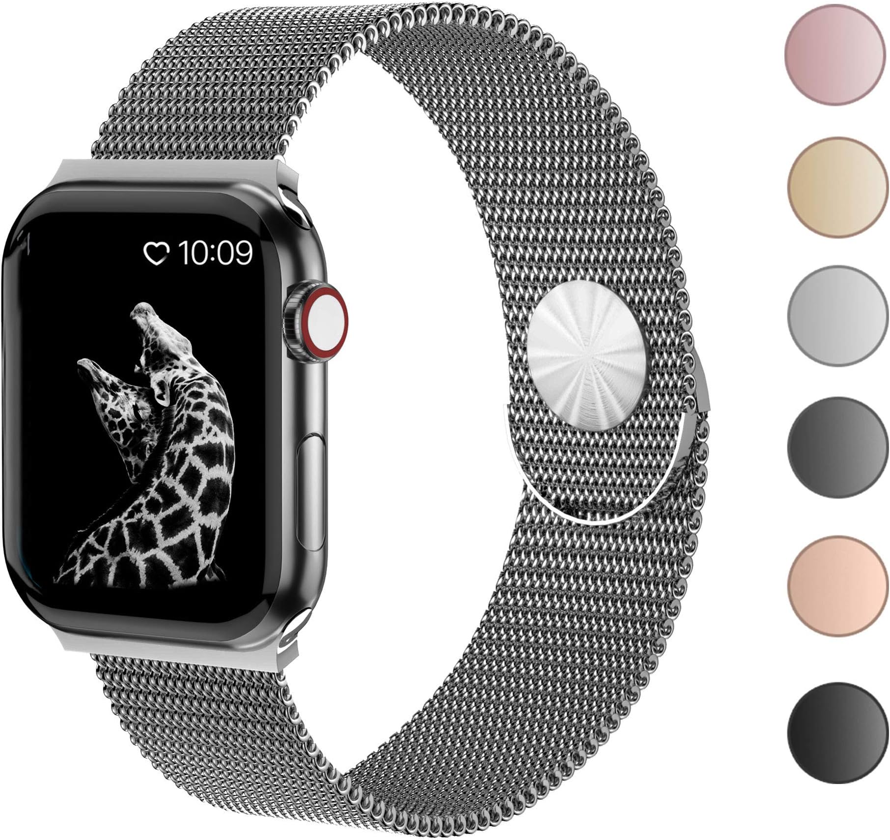 KEOLUS Compatible with Apple Watch Band 38mm 40mm 42mm 44mm,Stainless Steel Mesh Loop Replacement Parts for iWatch Band Series 5 4 3 2 1