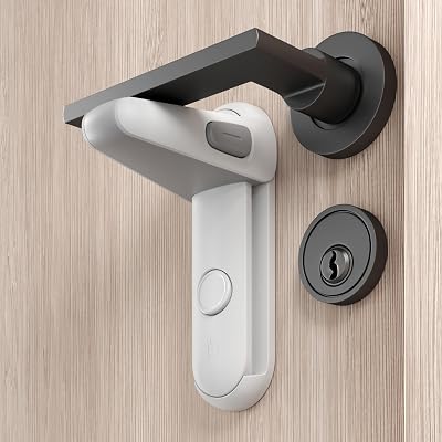 Moonybaby 2 Pack Door Lever Safety Lock White Child Proofing No Tools