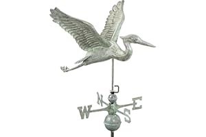 Good Directions Blue Heron Weathervane, Blue Verde Copper, Patina