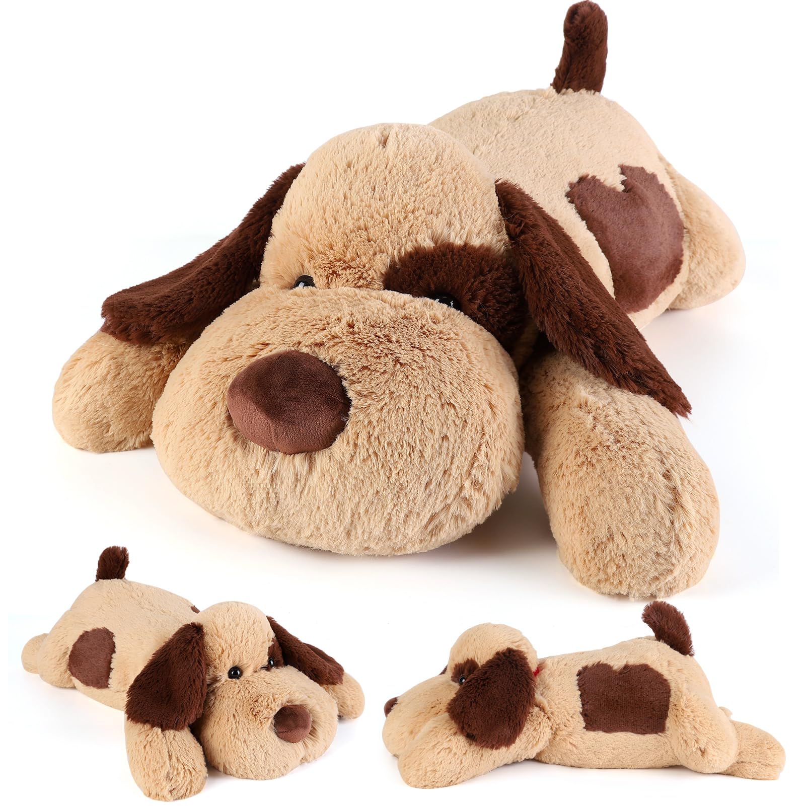 Lsoar Brown Dog Weighted Plush for Anxiety, Weighted Anxiety Animal, Cute Plush Toys Gifts for Adults (22" 4.5 lbs) โ image 1