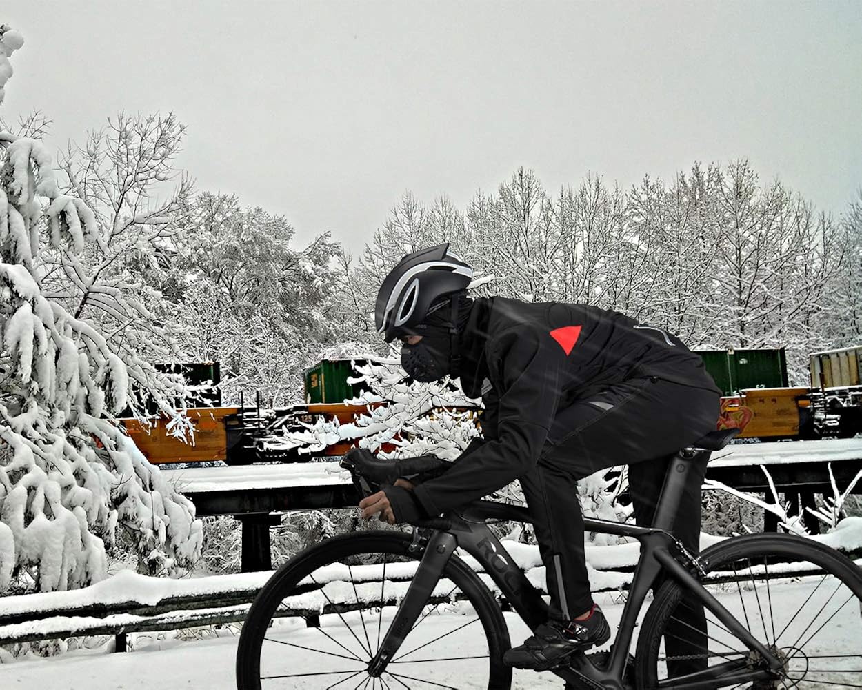 ROCK BROS Winter Cycling Jacket for Men Thermal Fleece Windproof Jacket Running Biking Hiking: Clothing