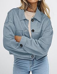 PRETTYGARDEN Women's Faux Suede Cropped Jacket