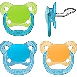 Amazon Brand - Solimo Orthodontic Baby Pacifier, Stage 2 (6-12M), BPA Free, Assorted Colors (Pack of 4)