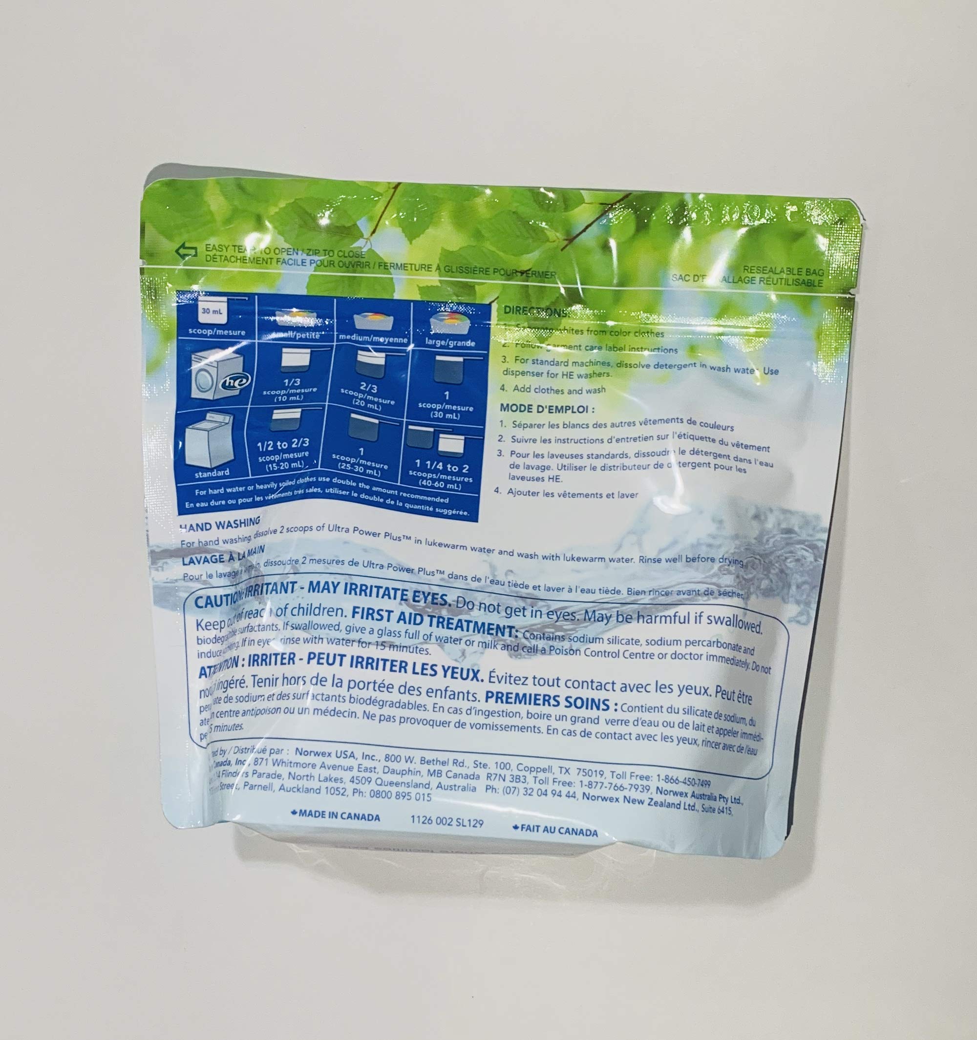 Norwex Ultra Power Plus Powder Laundry Detergent, Concentrated, Excellent for Cloth Diapers, Sensitive Skin, or Children's Laundry (500 Grams)