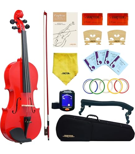 PM900新品軽量 ハイクォリティバイオリンケース　素敵なスウィート赤 Amazon.com: SKY Full Size VN202 Red Violin Beautiful