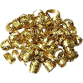 WRAPAHOLIC 12-Count Holographic Gold Self-Adhesive Curly Bows Gift Wrap Accessory - Perfect for Christmas, Birthday, Holiday, Party Favors Decorations
