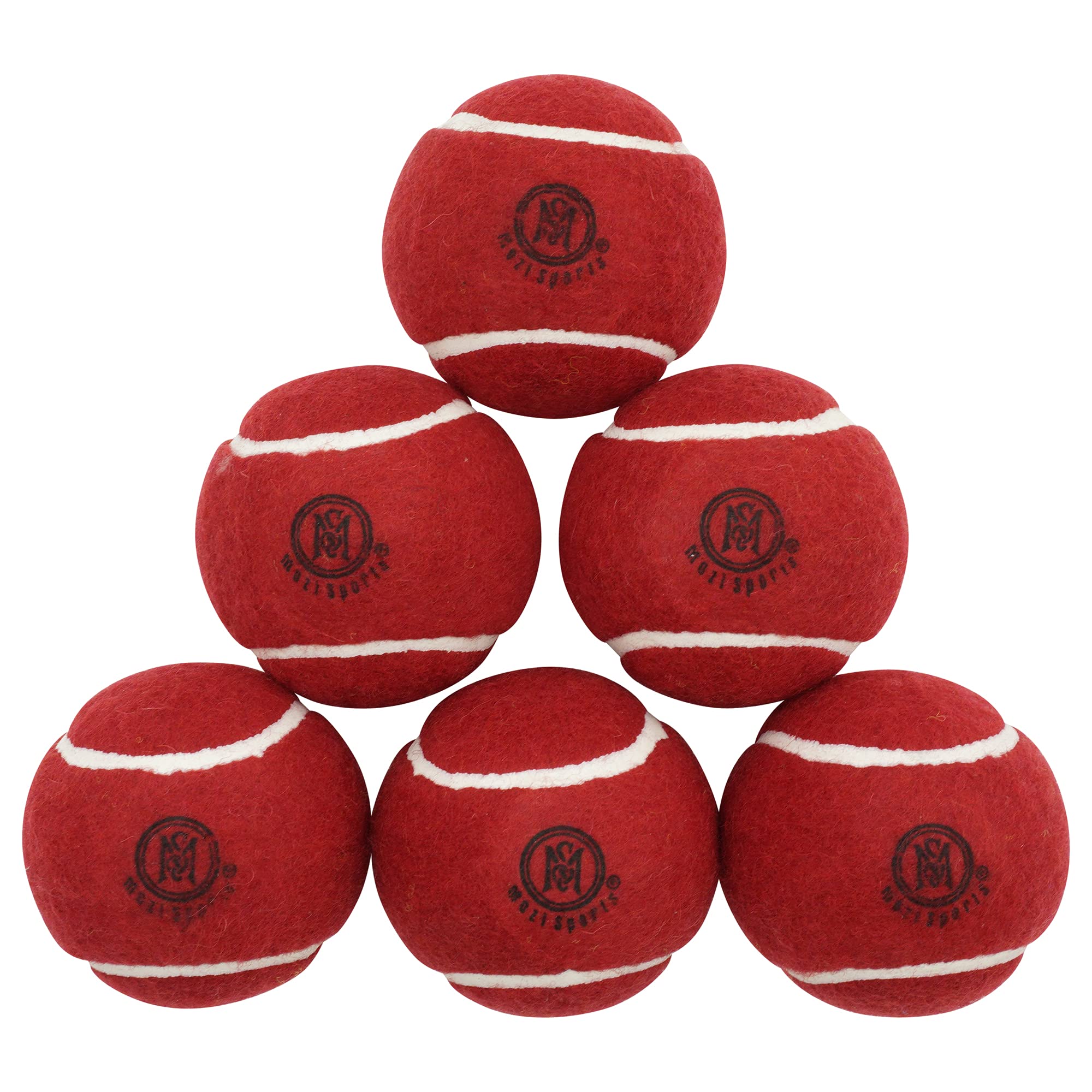 Mozi Sports Cricket Tennis Balls- Heavy Rubber Tennis Balls for Cricket Play Weight 120gm (Red)