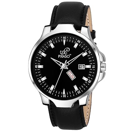 Piraso Analog Black Day & Date Watch for - Men