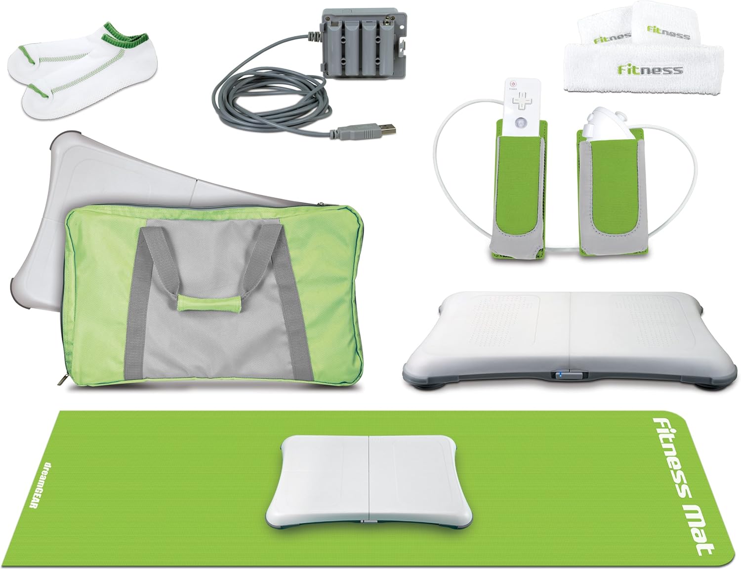 dreamGEAR 7-In-1 Fitness Bundle for Wii Fit - accesorios de juegos de pc (Verde, Color blanco): Amazon.es: Videojuegos