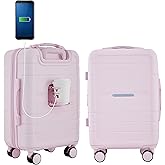 French Connection St. Martin Carry-On Luggage with Cup Holder/USB Ports, Pink A Boo