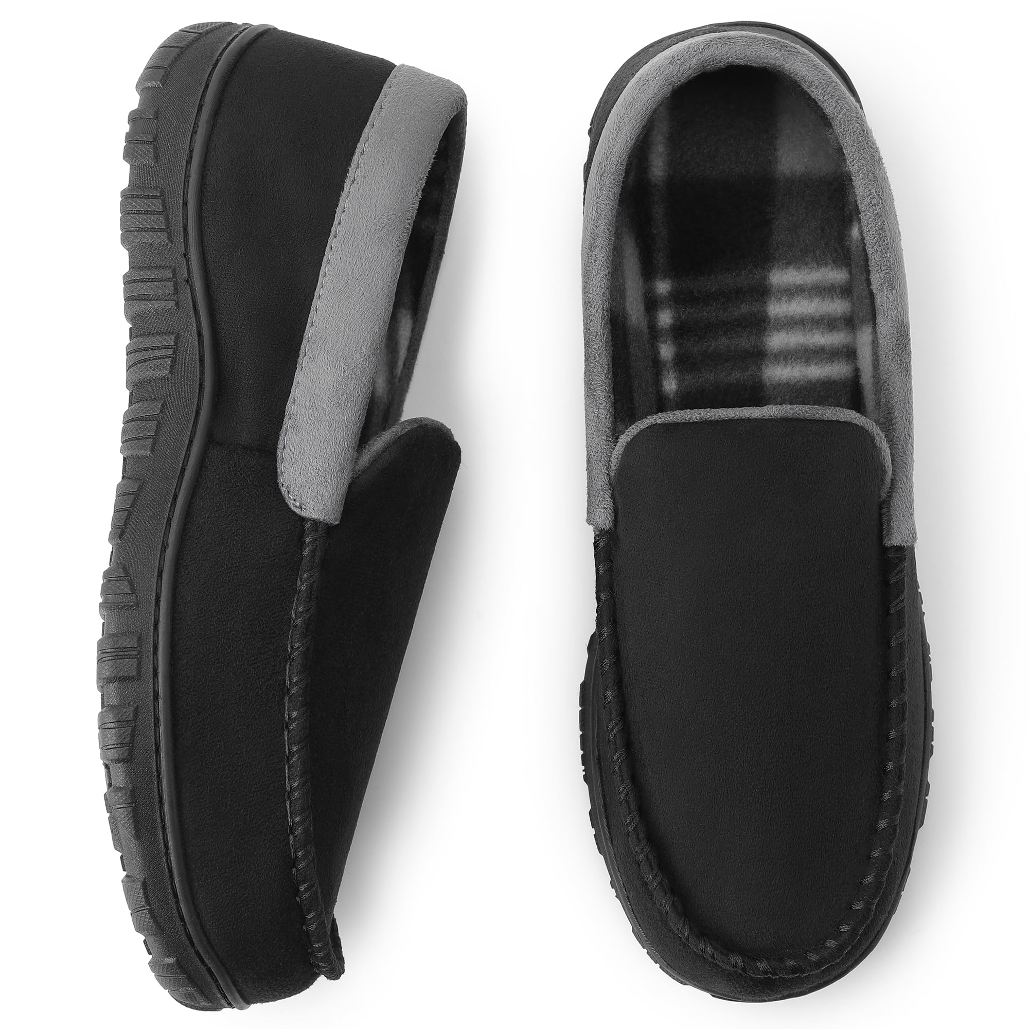 Photo 1 of NHU Mens Slippers Comfortable Slip On House Shoes Indoor/Outdoor Black Gray Size 9