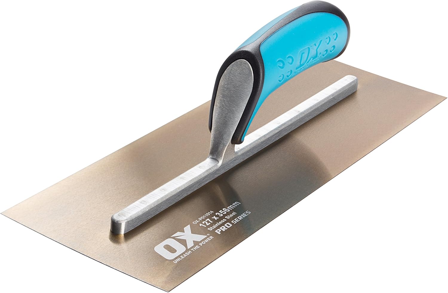 OX Pro Stainless Steel Plasterers Trowel - 127 X 356mm, Blue, 127 x 356 mm - Image 3