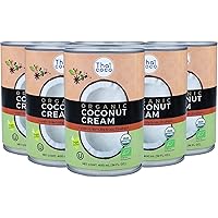 Thai Coco - Organic Coconut Cream Unsweetened - Organic Cream of Coconut for Cocktails - Canned Lactose Free Heavy Cream - Ce