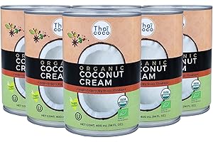Thai Coco - Organic Coconut Cream Full Fat Unsweetened Heavy Cream - 14 fl. oz. 6 Pk