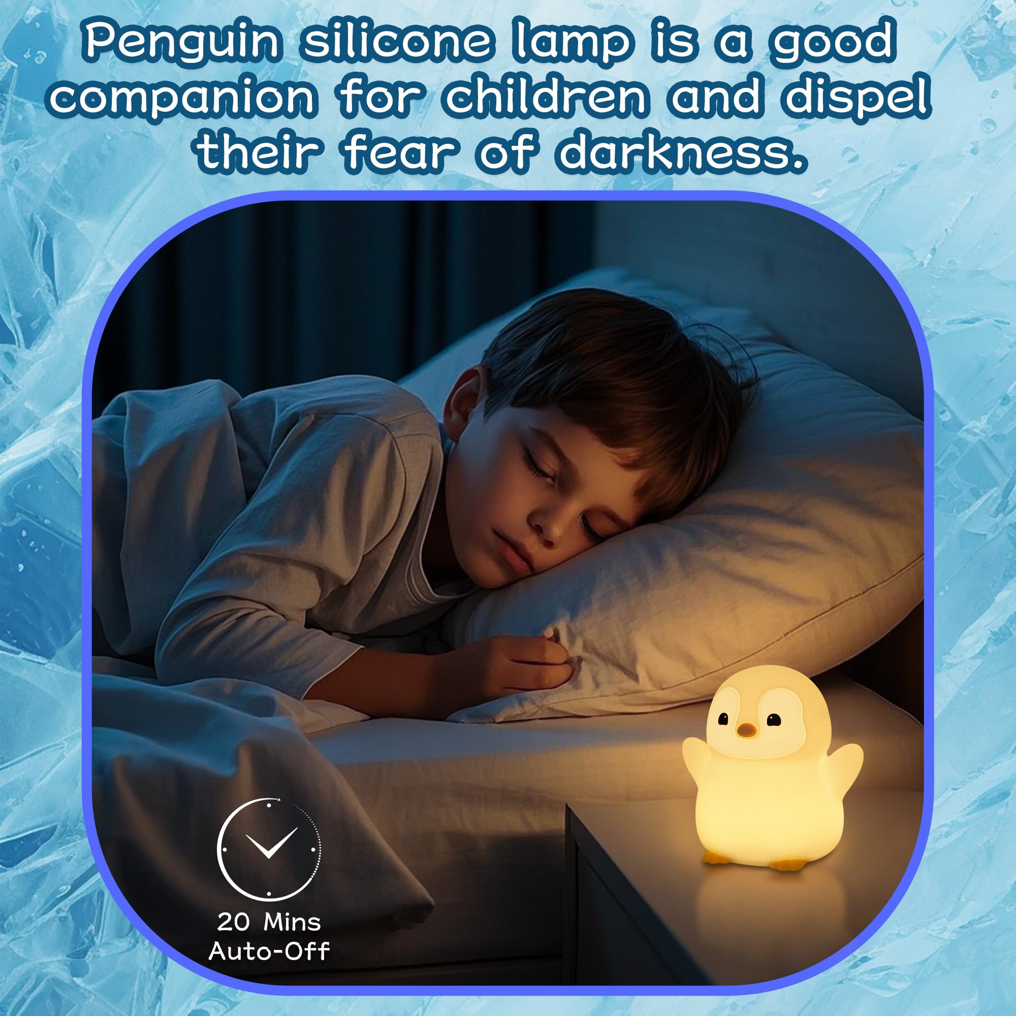 OkiyiD Pinguin Geschenke,Niedliches Pinguin Nachtlicht, Tierische Kinderzimmerlampe aus Silikon mit Dimm- und Timingfunktion, Niedliche Pinguin Deko-Leuchten 7