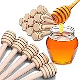 100 Pcs Mini Wooden Honey Dipper Sticks, 3Inch Honey Sticks, Wooden Spoons, Stir Sticks for Honey Dispense Drizzle Honey and 