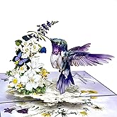3D Sympathy Card, Hummingbird and Flowers Design, Condolences Card for the Loss of a Loved One, Mom, Dad, Mother, Father, Husband, Wife, Child, Baby, or Sister, A Gentle Sorry for Your Loss or Thinking of You Gift, 5'' x 7''