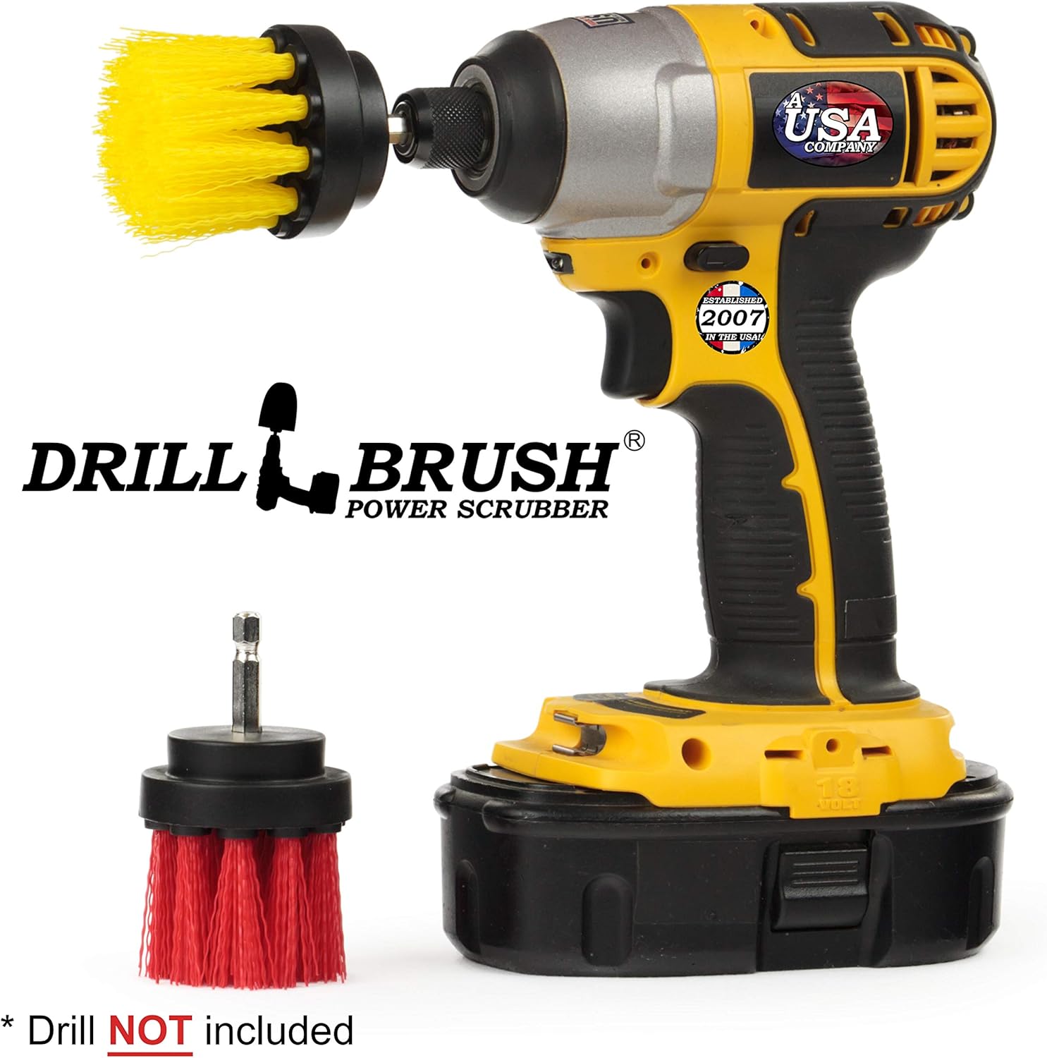 Cleaning Supplies, Drill Brush, Grout Cleaner, 2-inch Long Bristle Spin Brush Set, Bird Bath, Gnome, Scrubber - Image 5