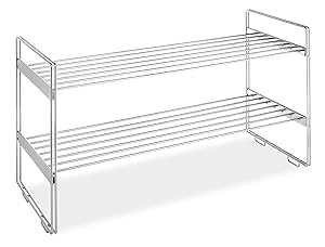 Whitmor 2 Tier Stackable Closet Shelves - Chrome