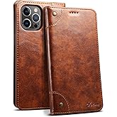 SINIANL Compatible with iPhone 13 Leather Case, iPhone 13 Wallet Folio Case Book Design with Magnetic Closure Kickstand Card Slots Flip Cover for iPhone 13 6.1 inch 2021 Khaki