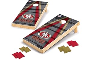 NFL Pro Football 2' x 4' Wood Direct Print Tournament Cornhole Set by Wild Sports, Comes with 8 Bean Bags - Perfect for Tailgate, Outdoor, Backyard