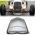 ECOTRIC Front Grille Shell + Insert Compatible with Ford 1932 Models Model B/BB / 18 Polished Stainless Steel (Without Crank Hole)