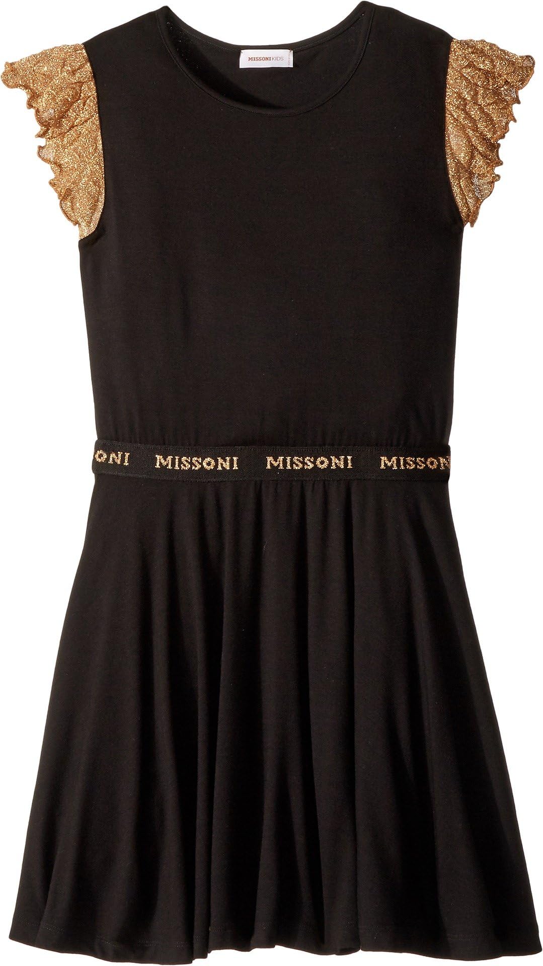 Missoni Kids Girl's Lace Sleeve Jersey Dress (Big Kids) Black 10-11 Big Kids