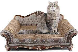 COOZMENT Sofa Shaped Scratching Couch,Thick Scratching Cardboard, Lounge Bed for Indoor Rest&Play, Sofa Scratcher Pad (23 "L X 12.2" W X 10.6 "H)