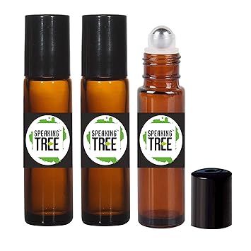 Speaking Tree - 10ml Premium Empty Refillable Reusable Roll on Glass Bottles for Essential oils,
