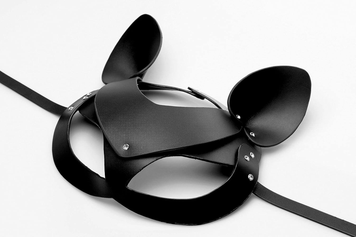 Bad Kitten Leather Cat Mask, Black - Image 5